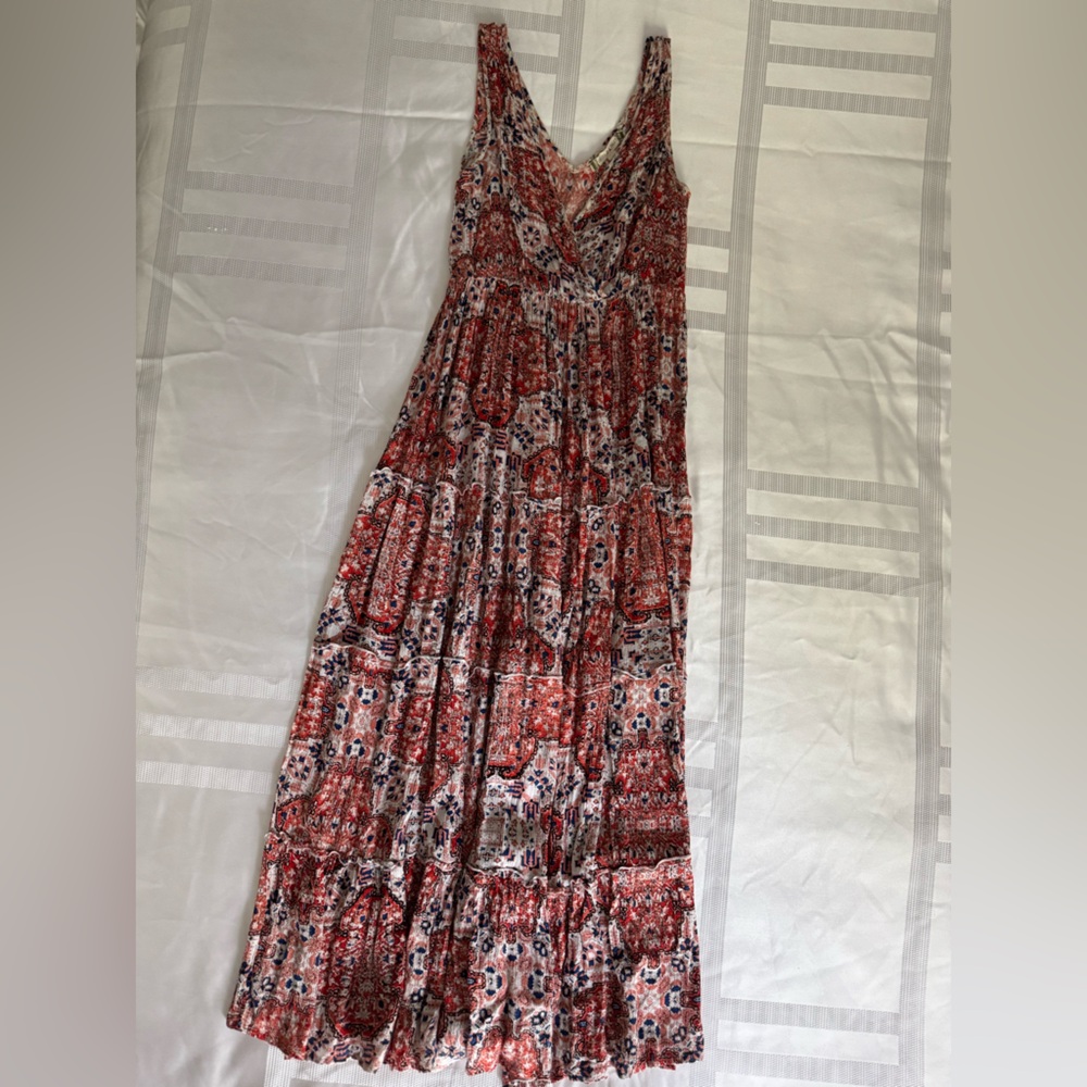 Chelsea & Violet Red, White & Blue Paisley Maxi Dress
